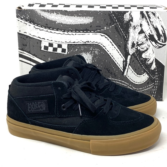 VANS Skate Half Cab Shoes Mid Top For Women Suede Sneakers Black Gum VN0A5FCDB9M - Picture 2 of 11
